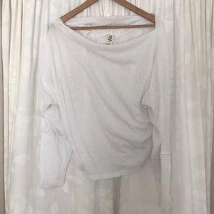 White free people cotton cowl blouse